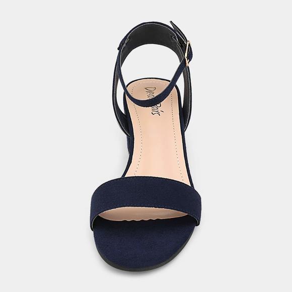 NEW DREAM PAIRS WOMENS OPEN TOE ANKLE STRAP LOW BLOCK CHUNKY HEELS SANDAL PARTY - Picture 5 of 6